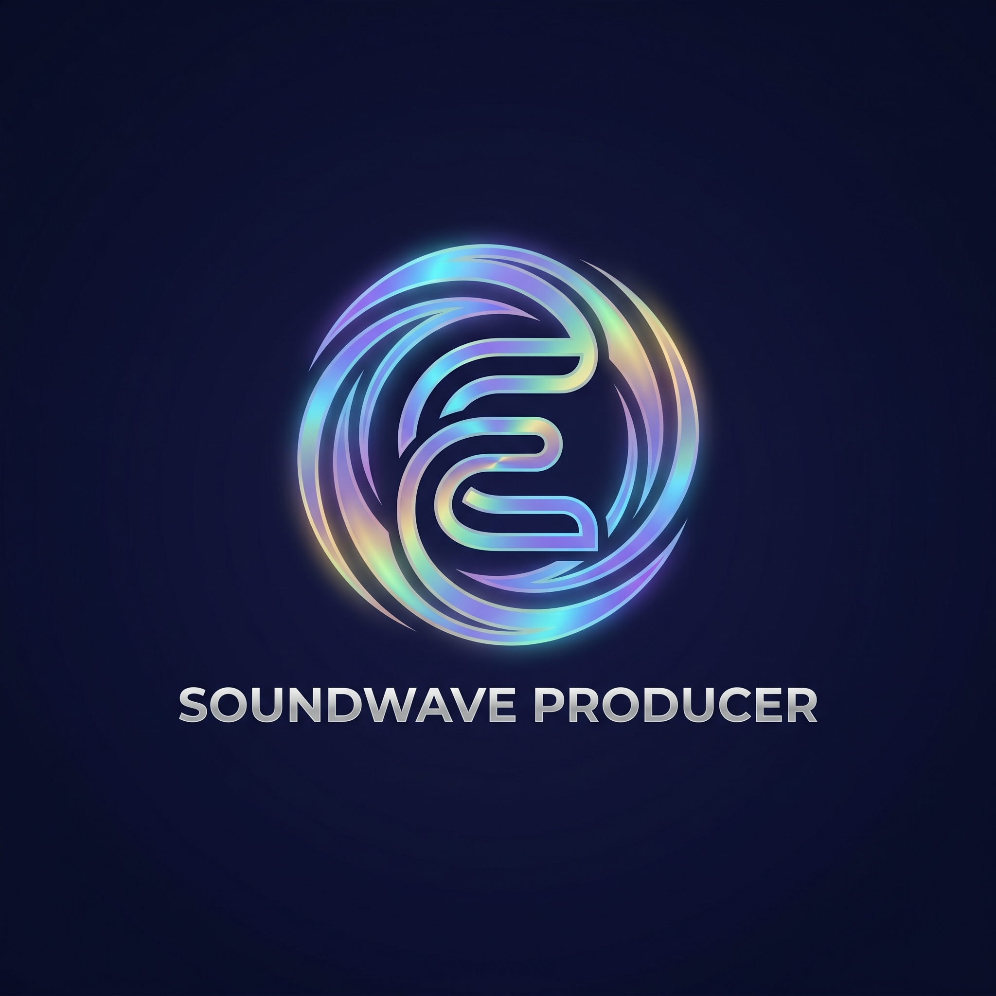 Electronic producer logo with an abstract waveform spiraling into a monogram